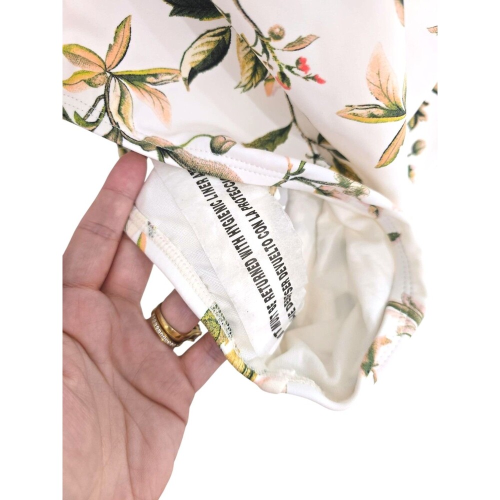 Shade And Shore Women’s White Floral One Piece Swimsuit Tummy Control Sz L NWT - Picture 7 of 9